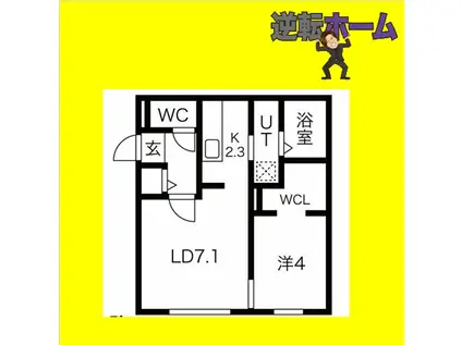 COLZA SHIROISHI(1LDK/3階)の間取り写真