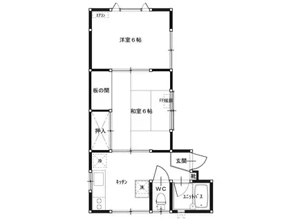 ユース海老島(2DK/1階)の間取り写真