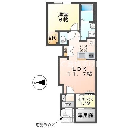 ベラ・カーサ(1LDK/1階)の間取り写真
