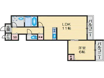 FORESTAVIII(1LDK/3階)の間取り写真
