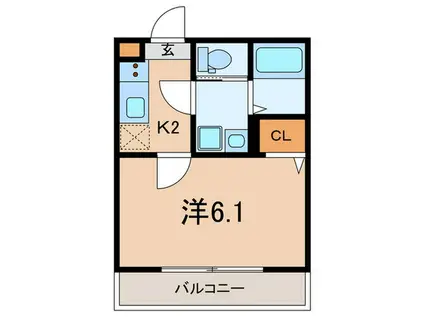アザーレ・パッシオ新百合ヶ丘B(1K/2階)の間取り写真