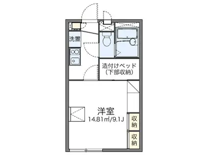 レオパレスサンライズ(1K/2階)の間取り写真