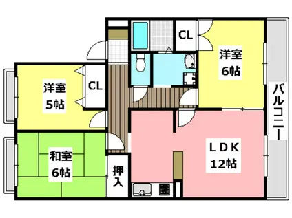 メゾンエルアンドケイ(3LDK/2階)の間取り写真