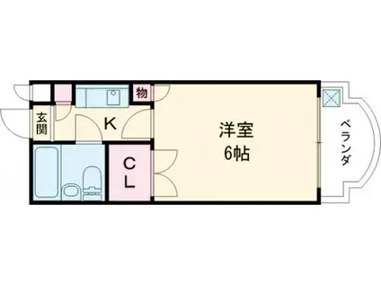 オークマンションおおみや(1K/3階)の間取り写真
