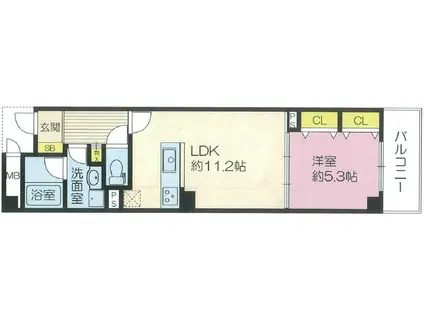 アーク緑橋(1LDK/6階)の間取り写真