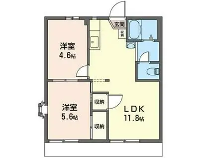 ナイスピア壱番館(2LDK/2階)の間取り写真