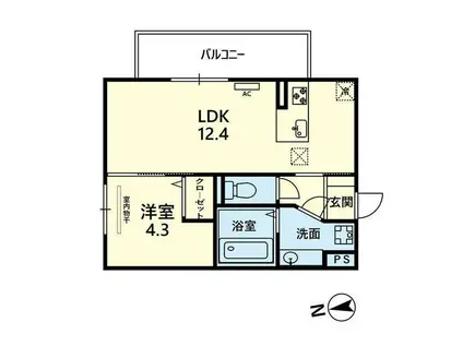 セジュール島崎(1LDK/1階)の間取り写真