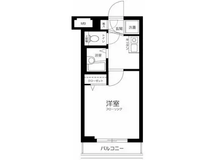 サンテミリオン目黒東山弐番館(1K/4階)の間取り写真