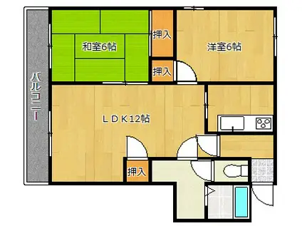 OBERLIN HOUSE(2LDK/3階)の間取り写真