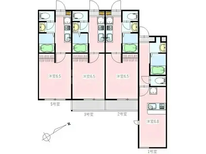 R-TWENTY(1K/1階)の間取り写真