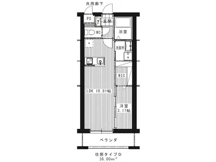リュクス ドゥ ミネ(1LDK/4階)の間取り写真