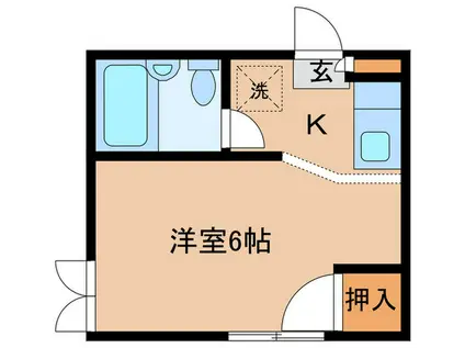 ハイムくすのき(1K/1階)の間取り写真