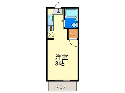 ハイツTAO(ワンルーム/1階)の間取り写真