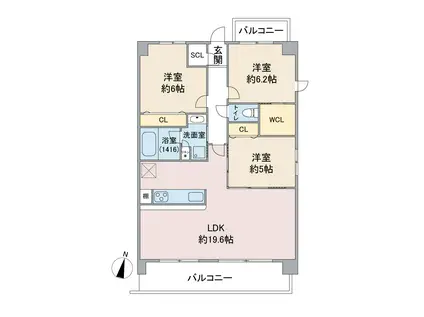 メゾンSK一社(3LDK/2階)の間取り写真