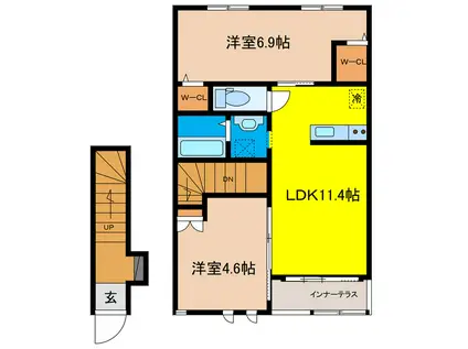 RASSURER(2LDK/2階)の間取り写真