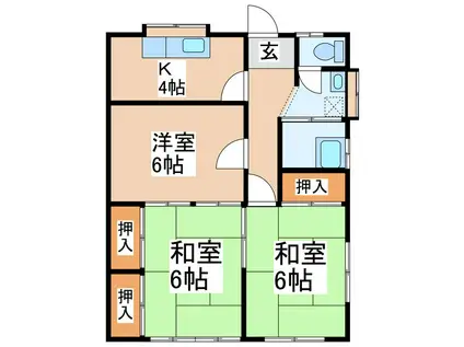 ソアラ22前田アパート(3K/1階)の間取り写真