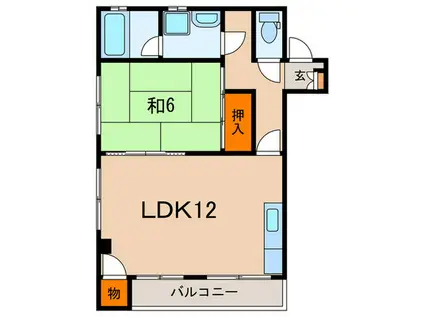 パークサイドビル(1LDK/5階)の間取り写真