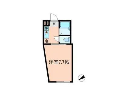 リヴェール馬込(1K/1階)の間取り写真