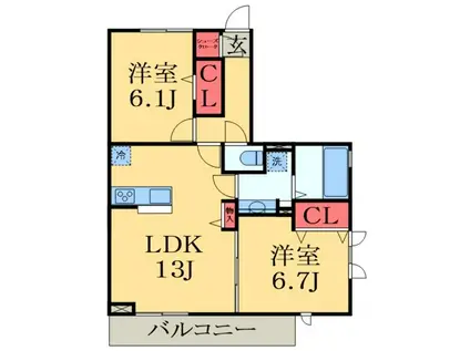 ロジュマンエスト(2LDK/2階)の間取り写真