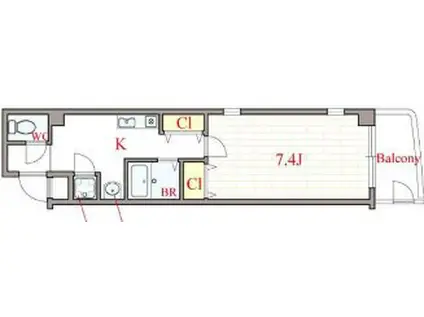 MARION KITAHORIE ANNEX(1K/11階)の間取り写真