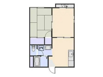 ハイツ光B(2DK/2階)の間取り写真