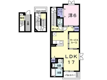 グッドラック・しのぎ(1SLDK/3階)の間取り写真