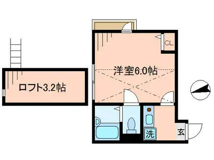 グランツハイム船堀(1K/3階)の間取り写真