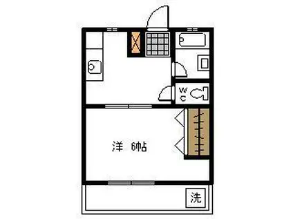 ミルド東大淀(1DK/4階)の間取り写真