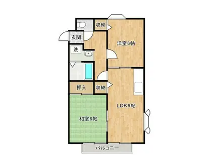 シャンボール青葉I(2LDK/2階)の間取り写真