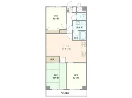 ホポロ東万代(3LDK/6階)の間取り写真