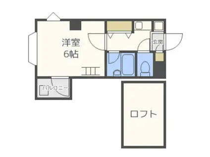 ウイング室見(1K/4階)の間取り写真