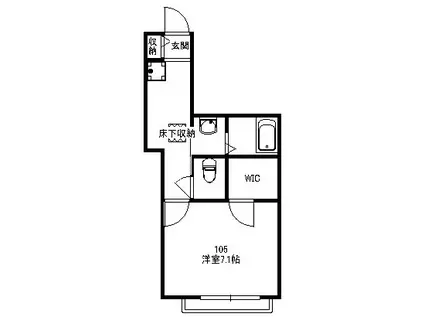 セプテム(1K/1階)の間取り写真