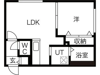 ロゼリア発寒(1LDK/3階)の間取り写真