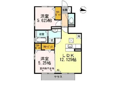 CINQ(2LDK/1階)の間取り写真