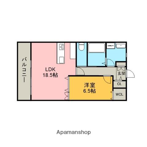 HOLLY HILLS RESIDENCE イースト(1LDK/2階)の間取り写真