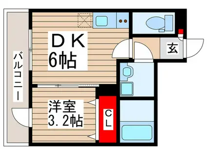 TOWN HOUSE VIII(1DK/3階)の間取り写真