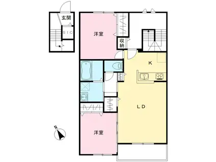 NOV.ガーデン谷田部(2LDK/2階)の間取り写真