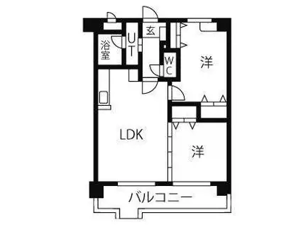 DWELL梅森坂II(2LDK/1階)の間取り写真