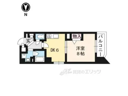 プラネシア星の子四条烏丸(1DK/3階)の間取り写真