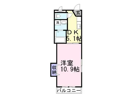 スワローハウス(1DK/3階)の間取り写真