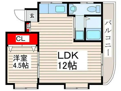 サンクレスト(1LDK/4階)の間取り写真