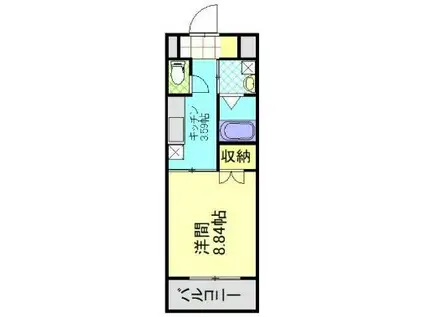 トレステーラ プランドールVI(1K/9階)の間取り写真