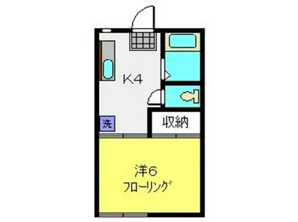 パームコート(1K/1階)の間取り写真