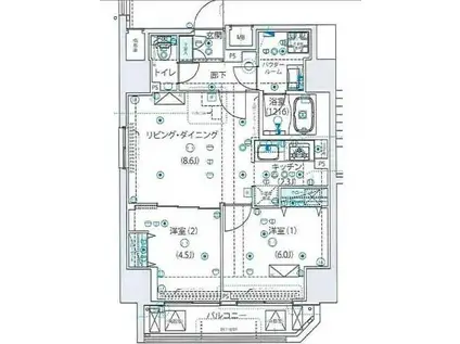 ルクレ墨田緑III(2LDK/7階)の間取り写真
