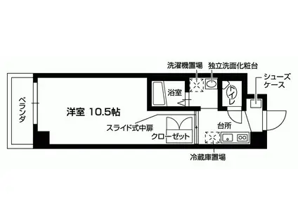 VITTORIA(1K/3階)の間取り写真