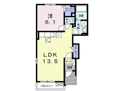 イースト マージュ A(1LDK/1階)の間取り写真