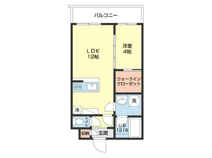ウエストヒルズI(1LDK/1階)の間取り写真