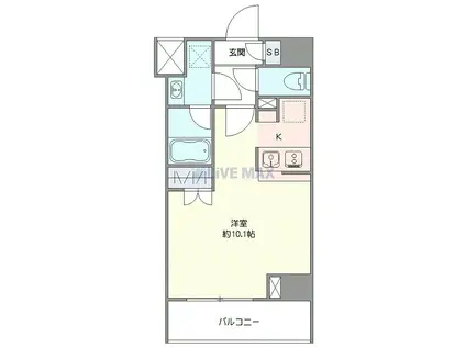 アンベリール王子II(ワンルーム/8階)の間取り写真