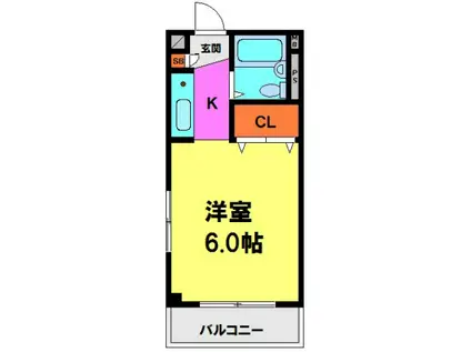第一インテリジェントビル(1K/4階)の間取り写真
