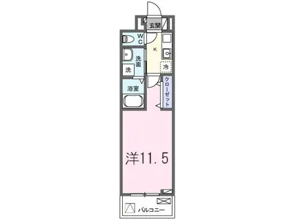 たばさはうすII(1K/3階)の間取り写真